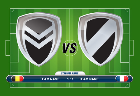 soccer playing field with match competition  Vector illustration のイラスト素材