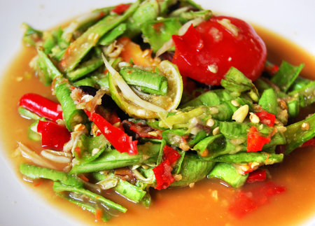 som tam thai, green papaya saladの写真素材