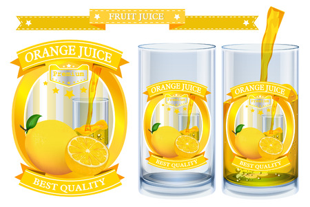 Fruit juice Label visualのイラスト素材