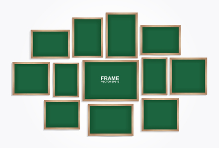 Chalkboard frame vector. Photo art galleryのイラスト素材