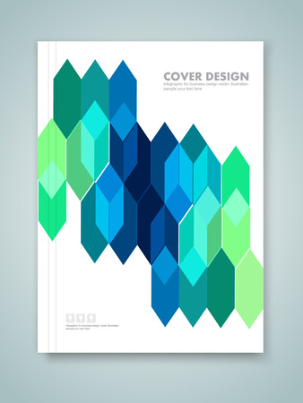 Cover report and brochure colorful geometric design background, vector illustrationのイラスト素材