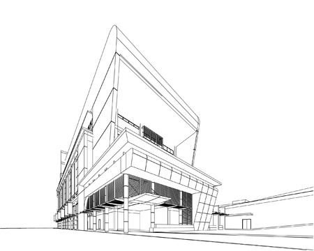 3d Wireframe Of Buildingのイラスト素材