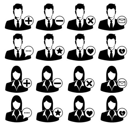 Vector social media icons. avatars icons set.のイラスト素材