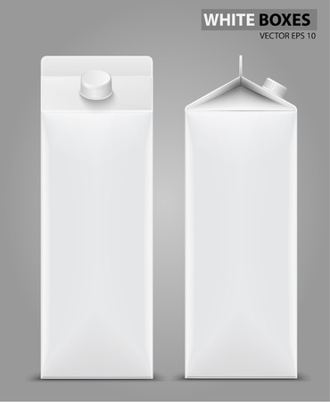 Juice milk blank carton boxes packages. vector illustrationのイラスト素材