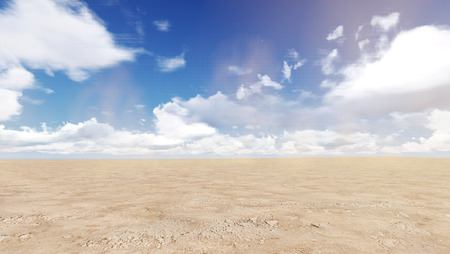 Desert landscape background global warming concept. 3d renderの写真素材