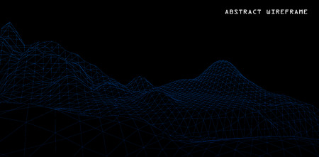 3D wireframe of contour swirlのイラスト素材