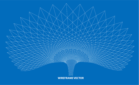 3D wireframe of contour swirlのイラスト素材