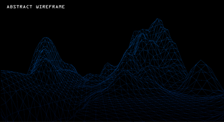3D Wireframe Terrain.のイラスト素材