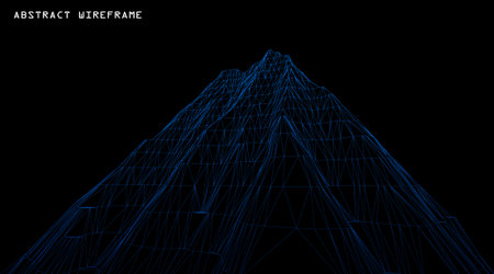 3D wireframe of contour swirl