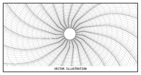 Wireframe Surface Vector Backgroundのイラスト素材