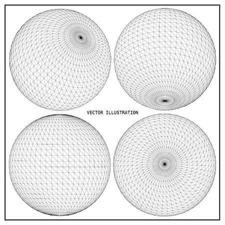 Wireframe mesh polygonal element. Sphere 3d. のイラスト素材