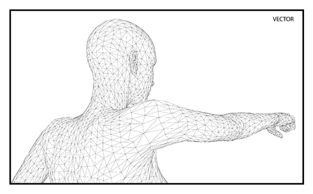 A computer generated rendering of a young woman 3d model in actionのイラスト素材