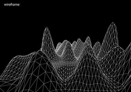 3D wireframe of contour swirlのイラスト素材