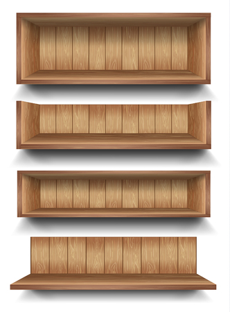3d isolated Empty shelf for exhibit. Vector illustration.のイラスト素材