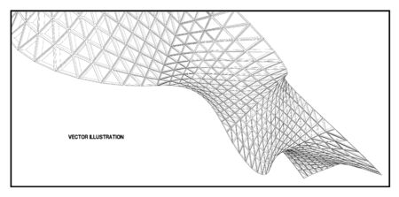 Abstract design. Modern architecture wireframe spaceのイラスト素材