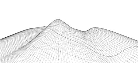 3D Wireframe Terrain, contour. EPS10 Vectorのイラスト素材
