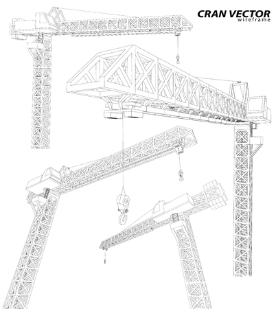 Wire frame tower craneのイラスト素材