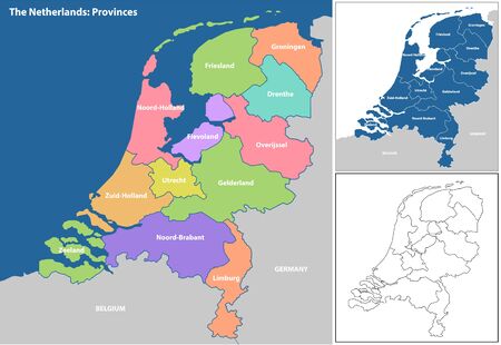 Map of the Netherlandsのイラスト素材