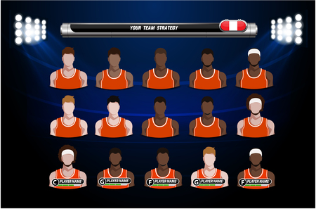 Basketball player. Player line upのイラスト素材