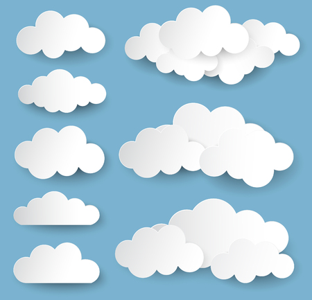 Vector Illustration Clouds Collection Stock Vectorのイラスト素材
