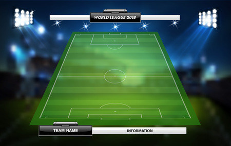 Football or soccer playing field with set of infographic elements. Sport Game. Sport Cup. Vector illustration.のイラスト素材