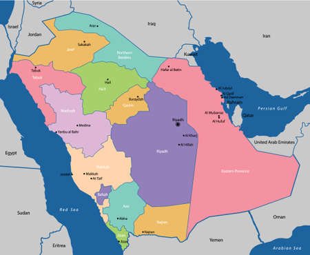 Saudi Arabia mapのイラスト素材