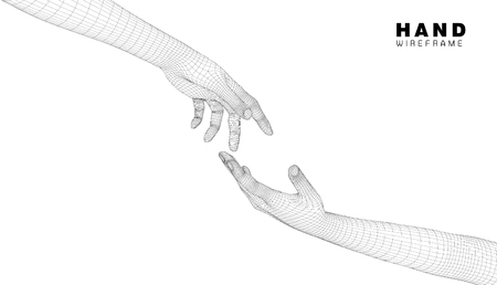 A computer generated rendering hand.のイラスト素材