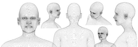 A computer generated rendering of a young naked woman 3d model - Illustration.のイラスト素材