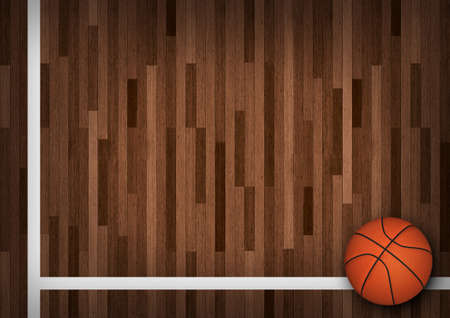 Basketball on Court. 3d renderの写真素材