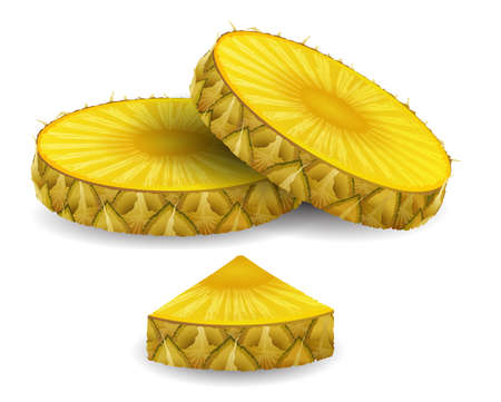Realistic pineapple. 3d illustration isolated on white backgroundのイラスト素材