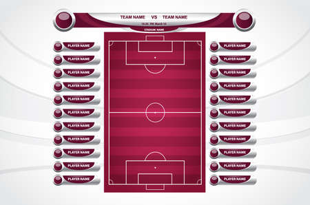 Football or soccer with set of infographic elements. Football playing field. Sport Game. Sport Cup. Vector illustration.のイラスト素材