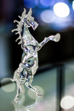 The glass blower is a horse on a bokeh background.の写真素材