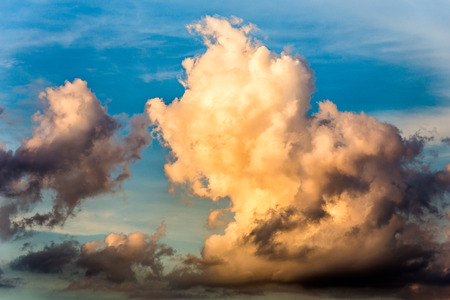 Beautiful sky and golden cloud backgroundの写真素材