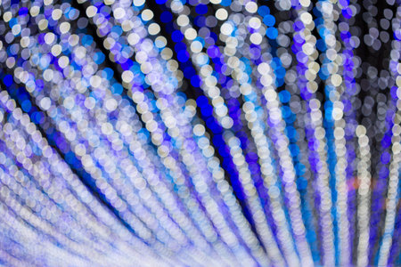 beautiful Blue and purple and white bokeh on black background