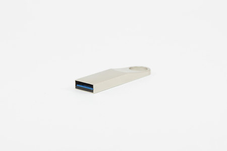 Metal flash drives 3.0 on white background