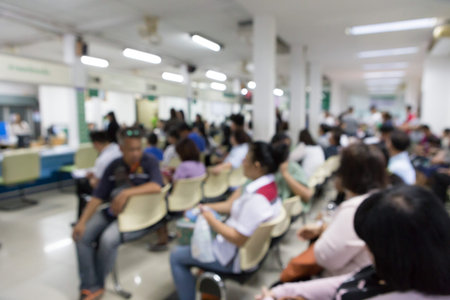 Blurred of Many patients wait in the hospitalの写真素材