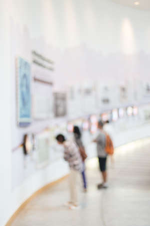 Blurred of People are watching the exhibitionの写真素材