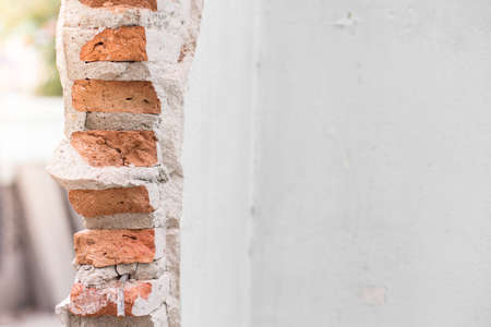Masonry wall is broken texture backgroundの写真素材