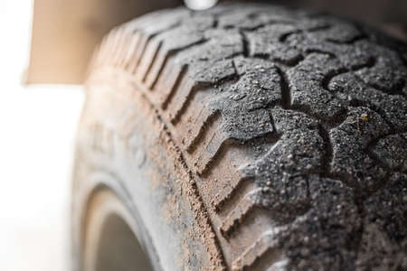 Close up Wheel of the off-road pickup texture backgroundの写真素材