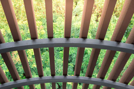 battens of the building on natural background with warm lightの写真素材