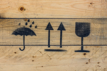 Symbol on the cargo crate texture background