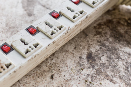 Old extension lead close up texture background