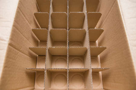 Pattern of Paper crates for bottles texture backgroundの写真素材