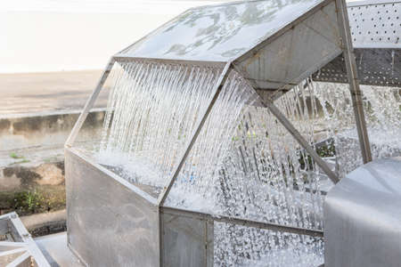 Close up of Turbine for water treatment in pondの写真素材