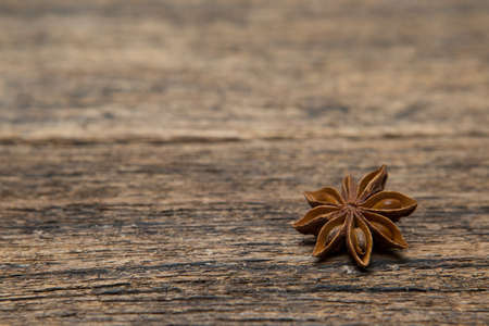 Selective focus of Star anise on a white background and copy spaceの写真素材