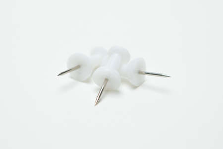 Close up of White pin on white backgroundの写真素材
