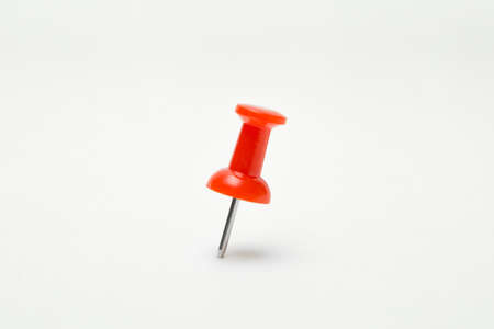 Close up of Red pin on white backgroundの写真素材