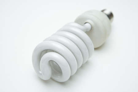 Light bulb on white backgroundの写真素材