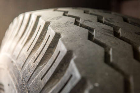 Tread pattern on the wheel texture backgroundの写真素材