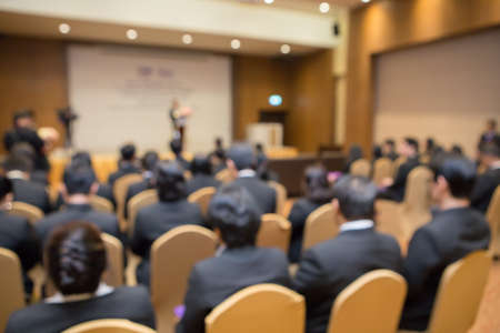 Blurred of People are listening to lectures in the seminar roomの写真素材